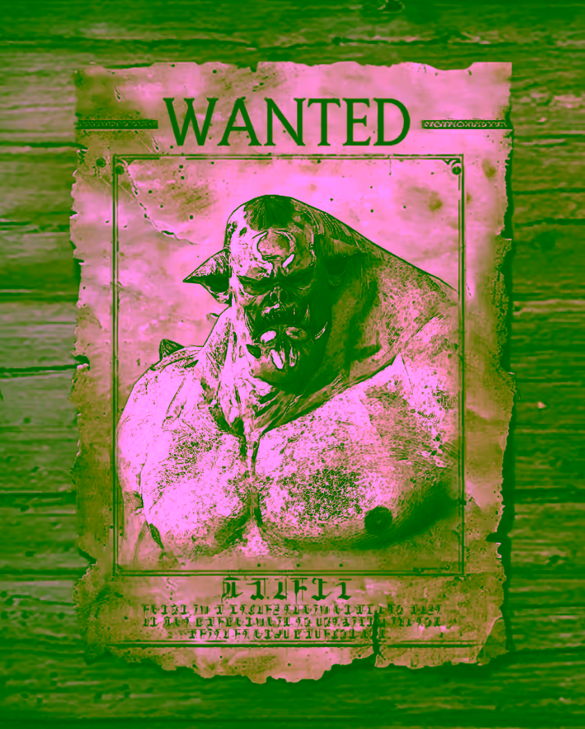In game wanted poster for a bounty target